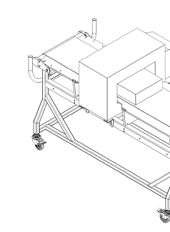 Mobile conveyor / inspection frame engineering concept.