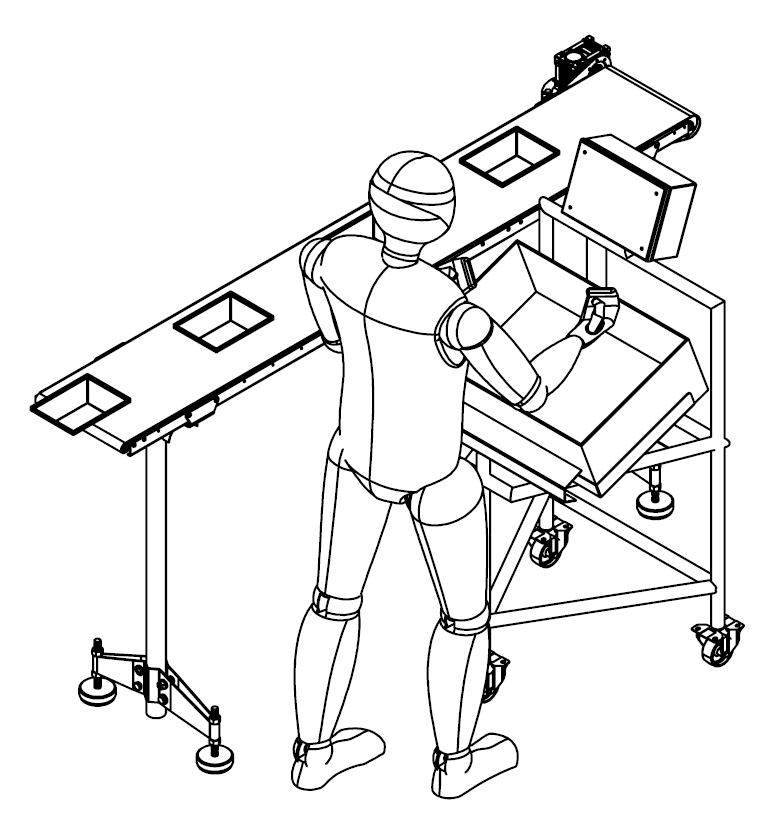 Ergonomic conveyor / operator station design concept.
