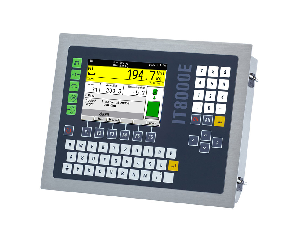 IT8000E-class industrial weighing terminal.