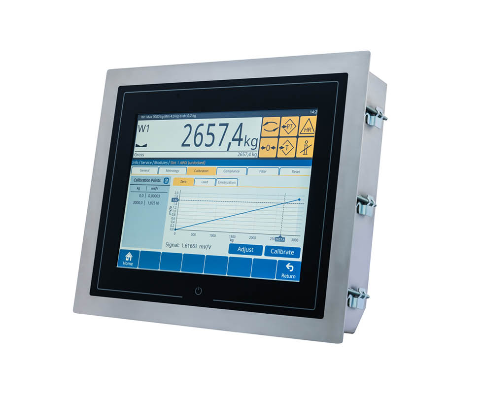 Touch terminal with calibration / process visualization.