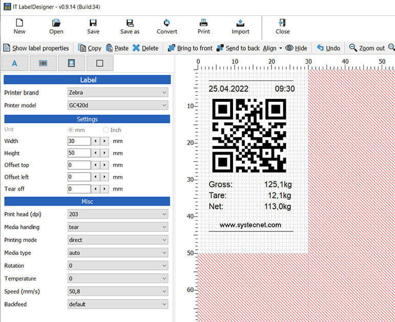Label design, QR / barcode and transaction printing workflow.