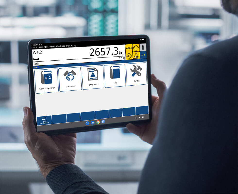 Tablet weighing interface